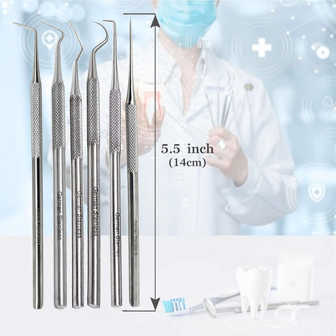 Set of 6 Stainless Steel Precision Micro Probe Combo, 5.5 Inch Overall Length