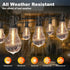75FT 35+3 Bulbs, 2FT Bulbs Dimmable Commercial Outdoor String Lights with Waterproof Apart, & Connectbale, Grade Patio