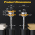 2 Set, 1/4 Inch 3 PCS Professional Tongue and Groove Router Bit Shank Teeth Adjustable T-Shape Wood Milling Cutter
