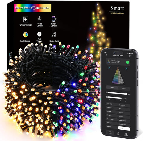 Brizled Smart Christmas Lights, 98.4FT 300 LED Color Changing Christmas Lights with