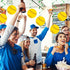 Sports Party Cutout 80 Pcs 5.91 Inch Paper Ball Cut Outs with Glue Point Dots for Sports Theme Classroom