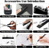Black Office Supplies Desk Accessories, 360° Pen Holder, Tape Dispenser, Stapler, Staple Remover, 1000 Staples, Ruler,