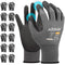 W1 Touchscreen Work Gloves for Men and Women, 12 Pairs Bulk Pack, Lightweight Gray Small