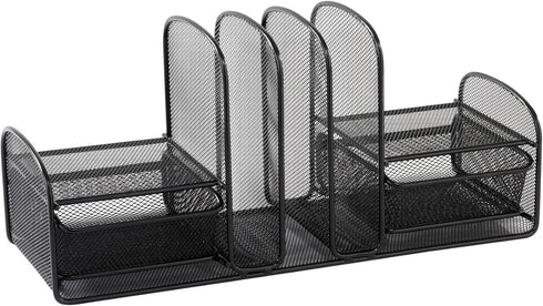 Safco Product 3263BL Onyx Mesh Desk Organizer, Black, 7.8" x 17" x 6.8"