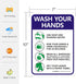 Hand Washing Sticker, 10 Pack 10" x 7" Decals, Please Wash Your Hands Self-Adhesive Vinyl Sign for Indoor & Outdoor