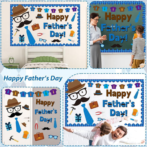Father's Day Bulletin Board Decoration Set, Happy Father's Day Cutouts, Father Child Bulletin Boards for Classroom Decor