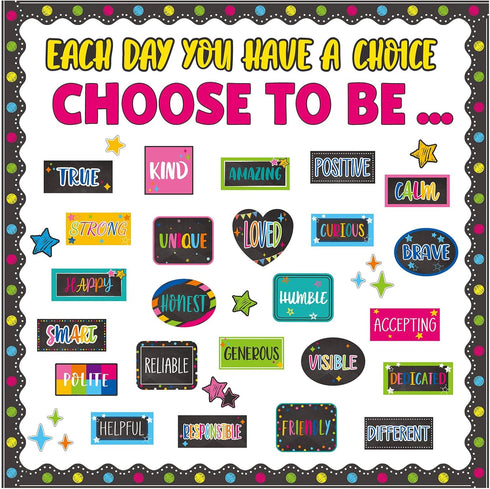 Motivational Bulletin Board Set, Colorful Inspirational Posters for Classroom, Choose to Be Positive Cutouts