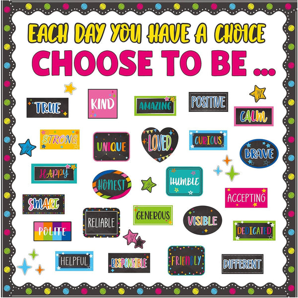 Motivational Bulletin Board Set, Colorful Inspirational Posters for Classroom, Choose to Be Positive Cutouts
