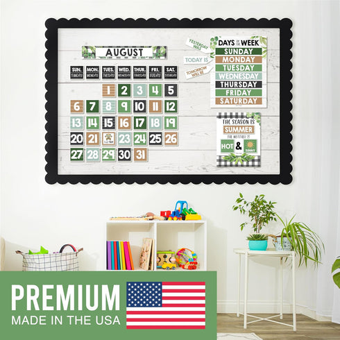 Hadley Designs Farmhouse Classroom Calendar Set Bulletin Board Sets For Teachers - Bulletin Board Calendar, School Calendar For Classroom, Classroom Calendar Bulletin Board Set For Classroom Decor by Hadley Designs
