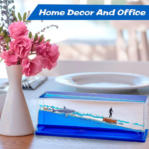 Honsheng Unsinkable Surfing Boy Wave Boat Fluid Toy in a Box bottle Acrylic Paperweight Desk Decorations Toy Gifts