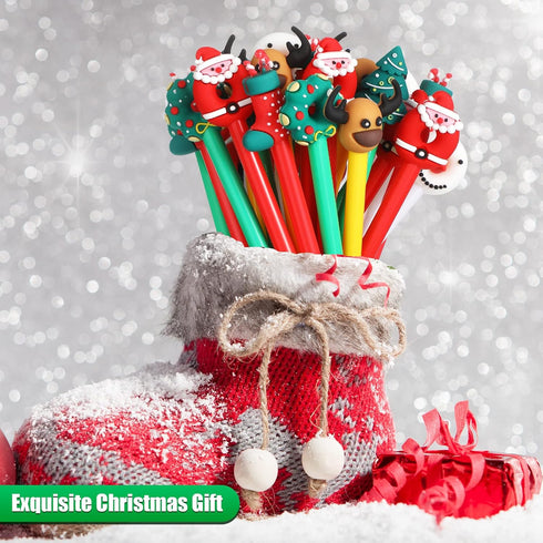 Zonon 48 Pieces Christmas Gel Ink Pens, Novelty Rollerball Pens with Christmas Characters for Office Supplies