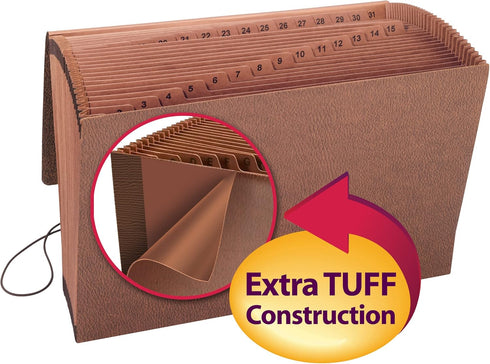 Smead TUFF Expanding File, 31 Pockets, Legal Size, Redrope (70369)