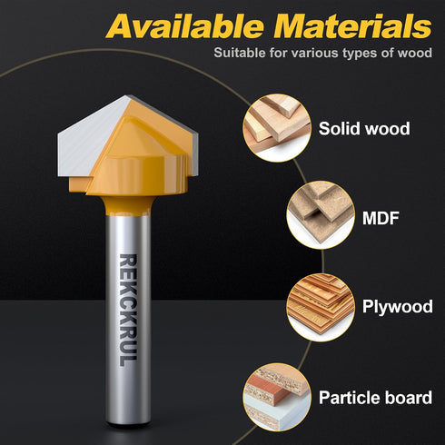 120-Degree 1/4" 3/4" V Groove Router Bit, Shank, Cutting Diameter, Carbide Tip Woodworking CNC Engraving Bit for Sign