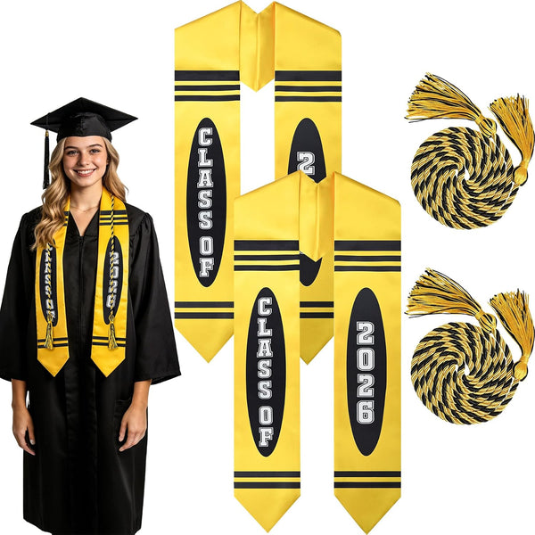 4Pcs Teacher Graduation and Honor Cord Set Class of 2026 Graduation Sash
