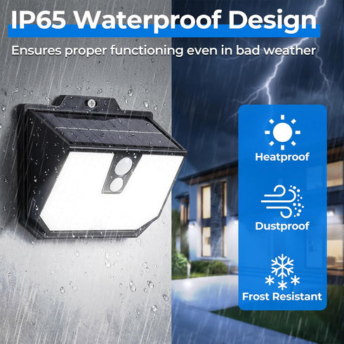 6 Packs 3 Brightever Motion Sensor Solar Lights Outdoor Waterproof, Super Bright Solar Fence Lights with Lighting