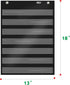 Magnetic Pocket Chart with 10 Dry Erase Cards for Class Demonstrations, Daily Schedule, Activities (Black)