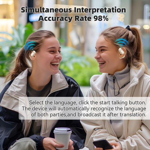 CAWRUGA 3-in-1 150 OWS AI Language Translator Earbuds, Real-Time Translation Earbuds Languages & Accents with APP