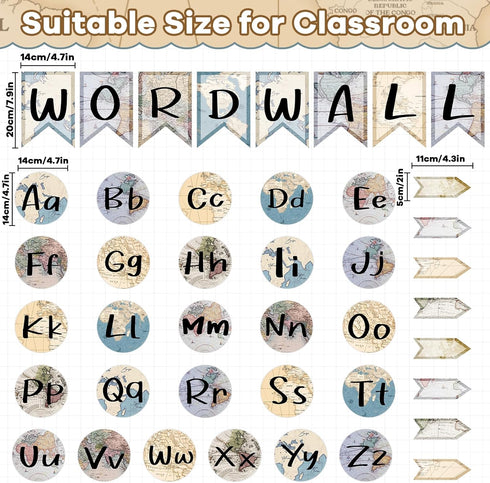 gisgfim Word Wall Classroom Bulletin Board Set Classroom Alphabet Letters for Wall Alphabet Classroom Decoration Supplies for Home Preschool Primary School Classroom Wall Decor(Adventure Map) by gisgfim