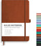 RETTACY Notebook Journal - A5 College Ruled, 192 Numbered Pages, Leather Hardcover, Inner Pocket, 5.7'' × 8.3''