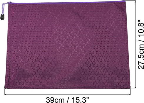 PATIKIL 2 Pack Waterproof Zipper File Bags - B4 Document Storage Folders for Office Travel, Purple