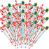 Yexiya Christmas Multi Point Stackable Push Pencil, 48 Pcs Bulk with Xmas Tree Santa Snowman Reindeer Topper