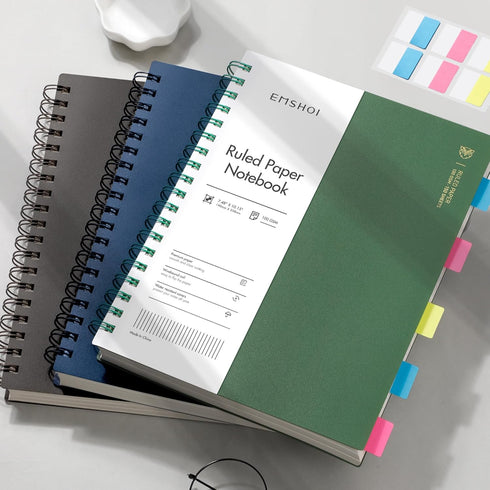EMSHOI B5 Spiral Notebook, College Ruled Lined Journal, Large 7.48" X 10.15", 300 Pages, Waterproof Hardcover