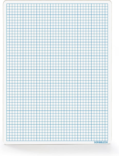 SCRIBBLEDO 9" x 12" Dry Erase Graph Whiteboard, Double Sided for Home, School, Classroom, Kids, Students