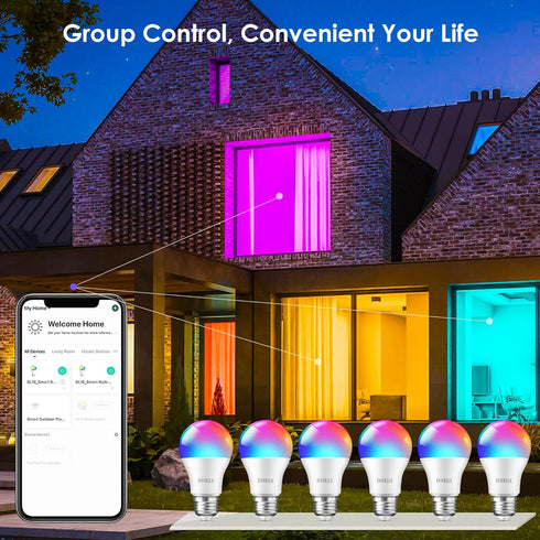 Bulbs, 10W (100W Bulbs A19 E26 900LM 4Pack OHLUX Smart WiFi & Bluetooth Alexa Light Equivalent) Color Changing Light