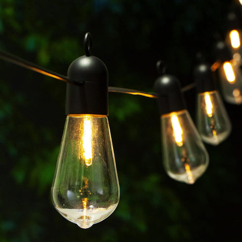 25FT 20 ST58 Bulbs, (25FT) Solar Outdoor String Lights, Patio Lights String Waterproof with Warm White LED Shatterproof