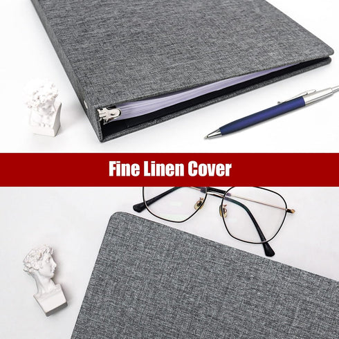 Vienrose 2 Pack 1 Inch Round Ring Binder with Linen Cover, Durable Binder Holds 8.5" x 11" Paper for School & Office