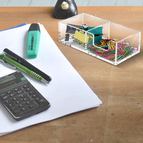 Sticky Note Holder, 2in1 Clear Acrylic Memo Holder for Desk Organization, Post Pop Note Dispenser for 3x3 Note Pad