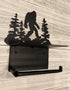 Bigfoot Sasquatch Metal Toilet Paper Holder with Phone Shelf - Wall Moutned Dispenser - Rustic Cabin, Lodge, Mountain