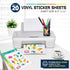 Printable Permanent Vinyl Paper, 20 Sticker Sheets for Printer, Matte White Waterproof, Thick Tear-Resistant