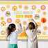Retro Here Comes The Sun Bulletin Board Decorations, 84Pcs Groovy Hippie Boho Cutouts for Classroom