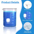 Glass Beakers Set, 5 Sizes - 10ml, 25ml, 50ml, 100ml, 250ml, 3.3 Borosilicate Beakers for Laboratories or Classrooms