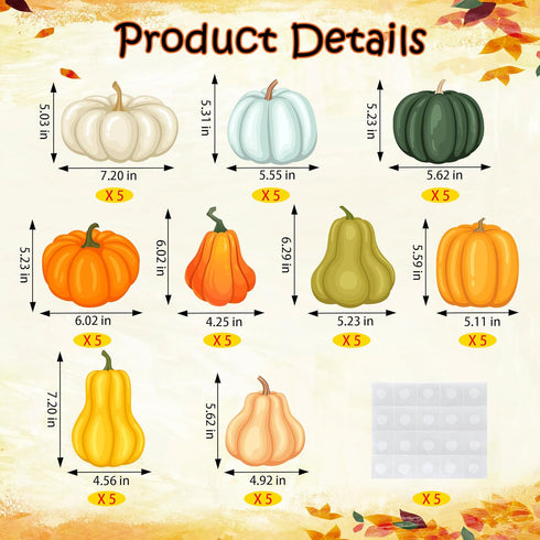 Lucleag 45 PCS Pumpkin Cutouts - Bulletin Board Decoration for Thanksgiving Fall Autumn School Classroom