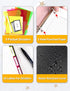 SUNEE 5 Subject Notebook, College Ruled, 300 Pages, 8.2"x10.8", 5 Pocket Colored Dividers, 3-Hole Punched Paper, Black