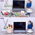 Desk Pencil Pen Holder, 360-Degree Rotating 5 Grid Organizer for Stationery Supplies, Home, Office, School, Kids, Peach