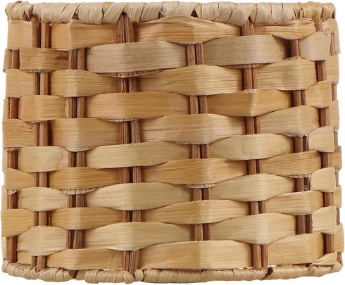 Aspen Creative 50501-2, 5" 5" 4" Set 2 Drum Clip-On Chandelier Lamp Shade, Natural Banana Leaf, Top x Bottom x Slant