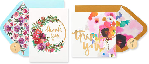 Papyrus Thank You Cards with Envelopes - Floral Design (2-Count)