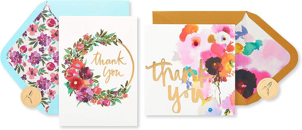 Papyrus Thank You Cards with Envelopes - Floral Design (2-Count)