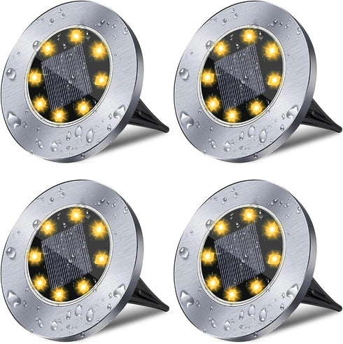 Rayolon Solar Ground Lights, Waterproof Solar Garden Lights, Upgraded Outdoor Garden Waterproof Bright