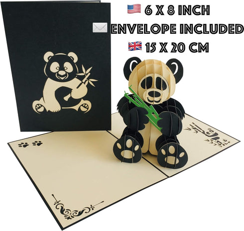 DEVINE Popup Cards Panda Pop Up Card | Funny 3D Birthday Cards for Women Mom Wife | Love Mother Kids Son Daughter