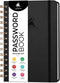 Clever Fox Password Book Spiral - Internet Address & Password Organizer with Laminated Tabs, Medium Size, Black