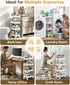 4-Tier 37.4in 8 Homde Slim Rolling Cart for Kitchen: Space-Saving Narrow Floor Organizer - Tall Vertical Storage