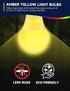 Yellow LED Bug Light Bulbs, A19 Outdoor Yellow Bug Light, 9W Equivalent 60W, E26 Base, Non-Dimmable, 4 Pack