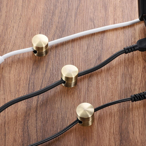 BOHUIZ 3 Pcs Cable Anchors for Desk, Adhesive Adjustable Cord Holder Cable Clips Premium Aluminum Cord Organizers