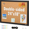 VEVOR Cork Board for Walls, Double-Sided 24'' x 18'' Bulletin Board with Framed for Office Home