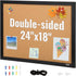 VEVOR Cork Board for Walls, Double-Sided 24'' x 18'' Bulletin Board with Framed for Office Home