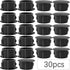 Murtenze 30 Pcs 16mm Black Hole Plugs - Plastic Flush Type Panel Fastener Covers for Kitchen Cabinet Furniture